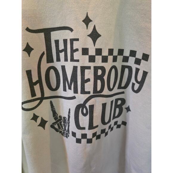 Gildan Heavy Blend Sweatshirt L Womens Homebody Club Tan Pullover - Picture 3 of 5